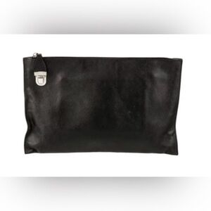 Prada Silver Leather Clutch